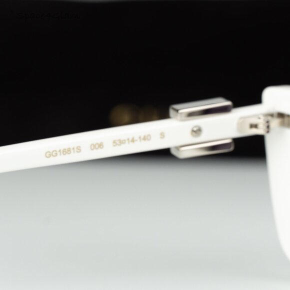 Gucci Women Sunglasses White Grey Cat Eye GG1681S 006 BRAND NEW main image 5